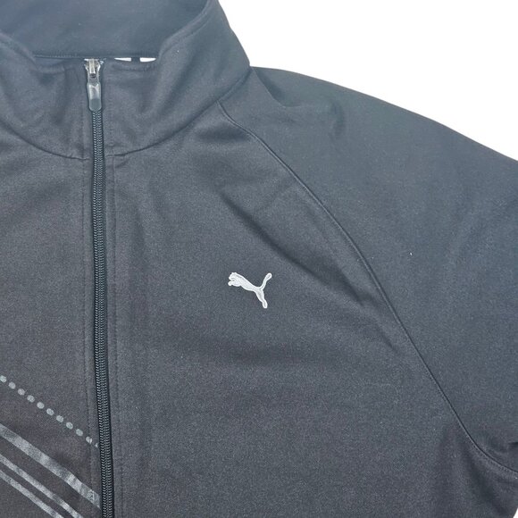 Puma Full-Zip Track Jacket With Graphic Stripes Mens Size XL Black - Picture 7 of 16